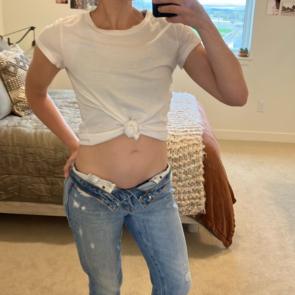 Abercrombie and Fitch, white T-shirt, tie front